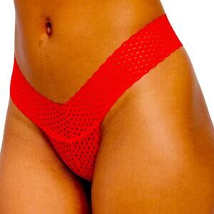 Frederick’s of Hollywood Abby Rose Red Lace Thong Panties 1X NWT